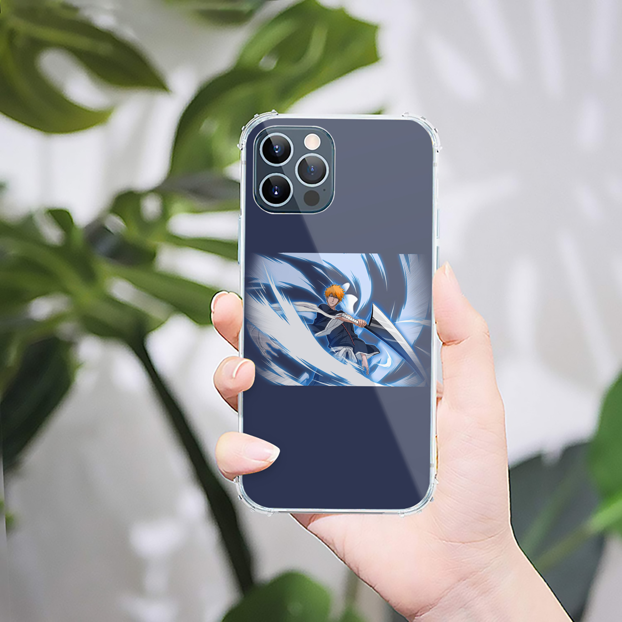（画像用） ブリーチ 黒崎一護（くろさき いちご）BLEACH Kurosaki Ichigo 【iPhone 12シリーズ対応】透明スマホケース（クリアソフトケース）
